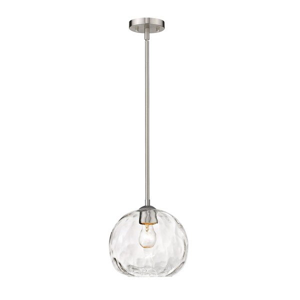 Z-Lite Chloe 1 Light Pendant, Brushed Nickel & Clear 490P10-BN - main
